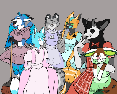 Friends Wear Maid Dresses by Tsune